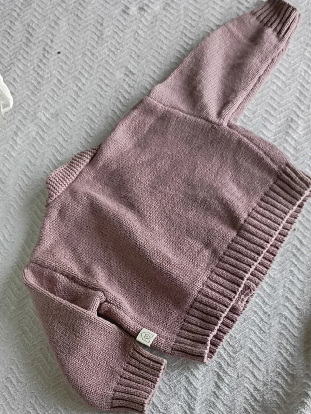 Folk Baby Cardigan in Dusty Mauve